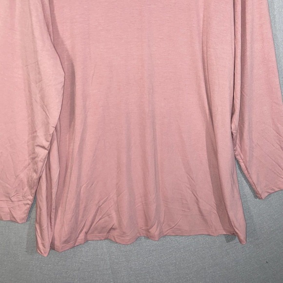 Catherines Tunic Womens 1X Pink Turtle Neck Solid Pullover Long Sleeve Casual - Picture 2 of 12